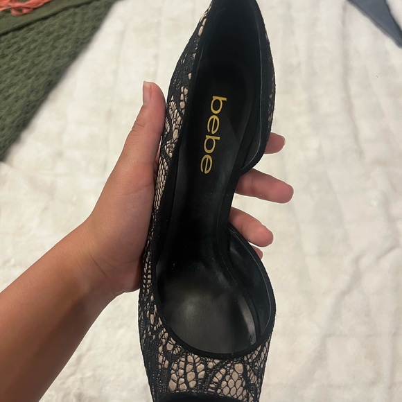 Bebe Y2K Black Lace Stilettos/Peep Toe🖤 - Picture 7 of 7